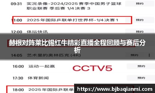 赫根对阵莱比锡红牛精彩直播全程回顾与赛后分析