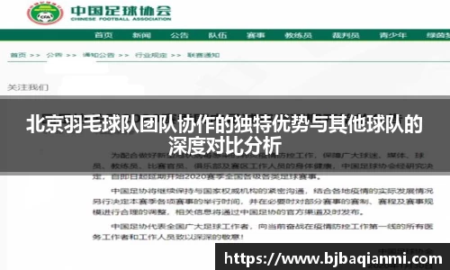 北京羽毛球队团队协作的独特优势与其他球队的深度对比分析
